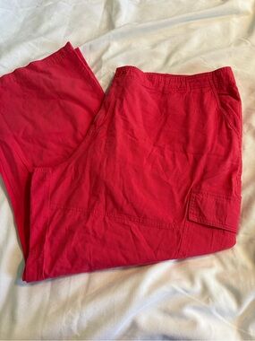 Woman Within Bold pink Cargo Pants with Side Flap Pocket